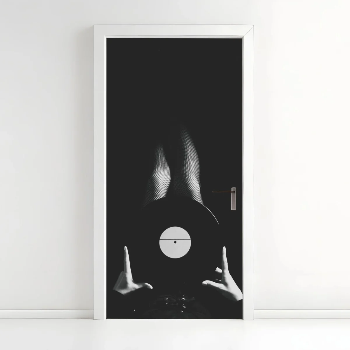 Adesivo per porta sensualità sonora in bianco e nero • Wallissimo® Adesivo per porta sensualità sonora in bianco e nero • Wallissimo®
