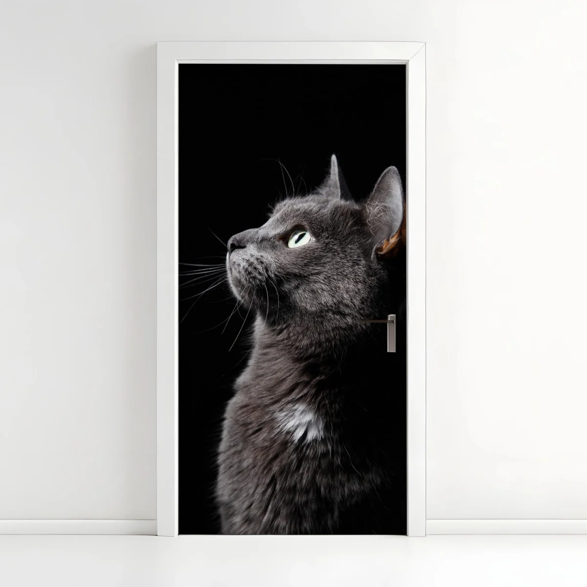 Adesivo per porta ritratto etereo di gatto grigio • Wallissimo® Adesivo per porta ritratto etereo di gatto grigio • Wallissimo®