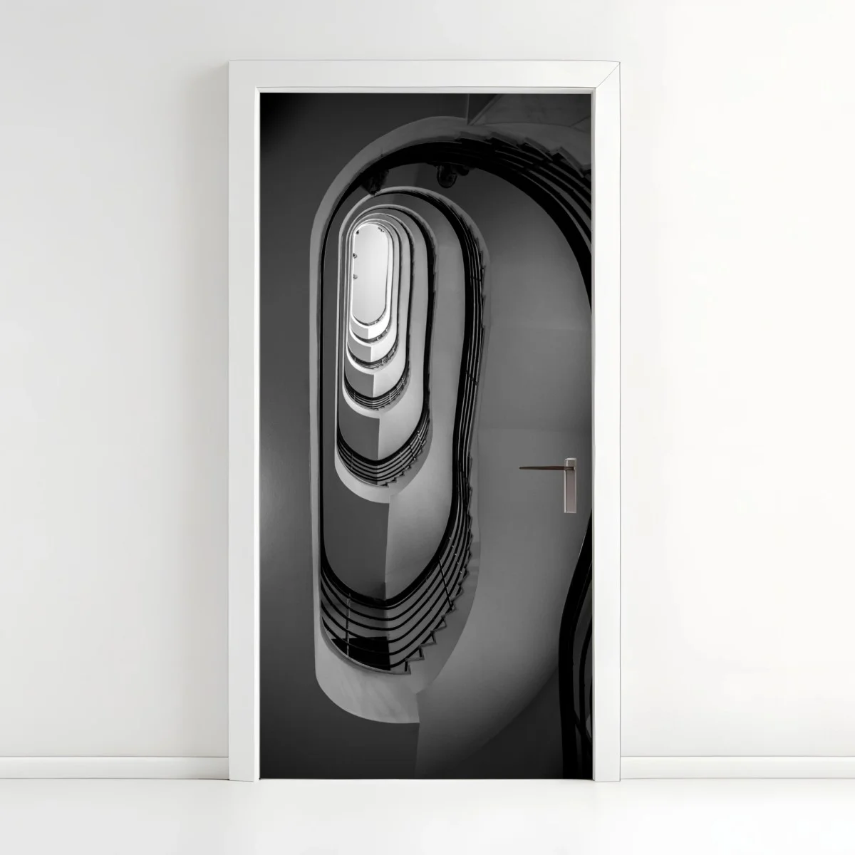 Adesivo per porta prospettiva architettonica a spirale • Wallissimo® Adesivo per porta prospettiva architettonica a spirale • Wallissimo®