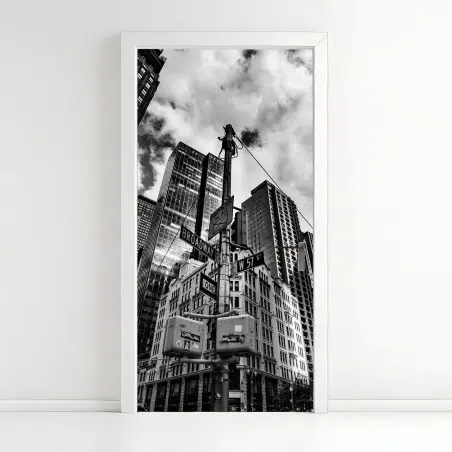 Adesivo per porta prospettiva urbana su Broadway, New York • Wallissimo®