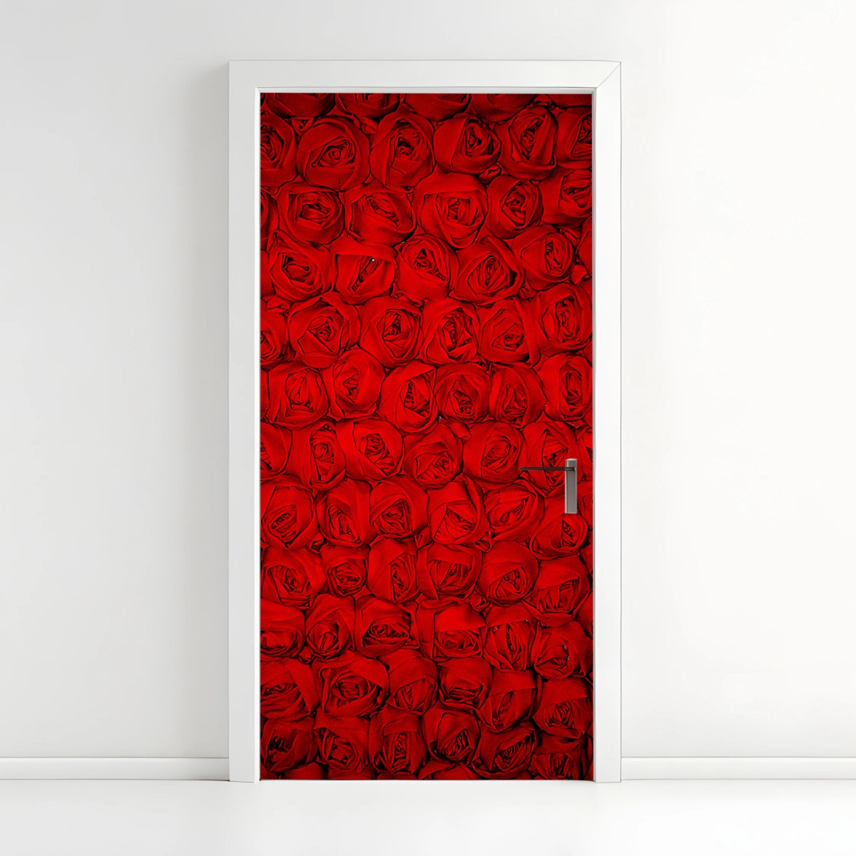 Adesivo per porta mosaico di rose rosse • Wallissimo®