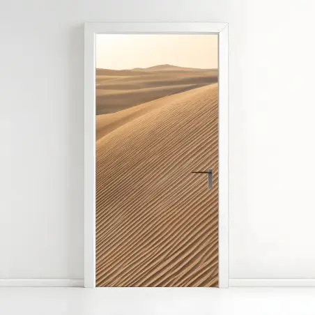 Adesivo per porta dune dorate: texture del deserto • Wallissimo®