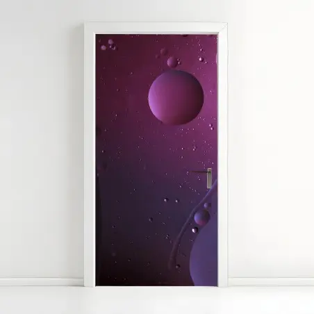 Adesivo per porta universo in sfumature viola • Wallissimo®