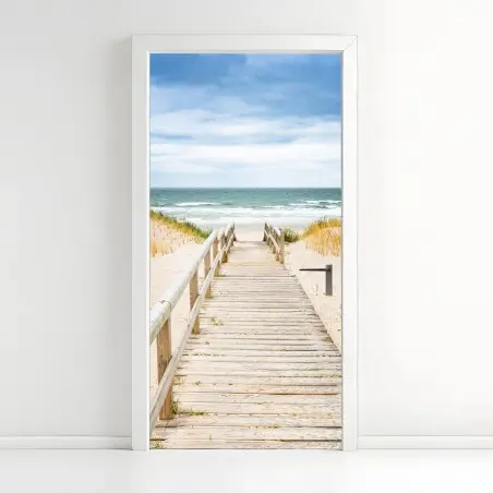Adesivo per porta passerella verso il mare di Sylt • Wallissimo®