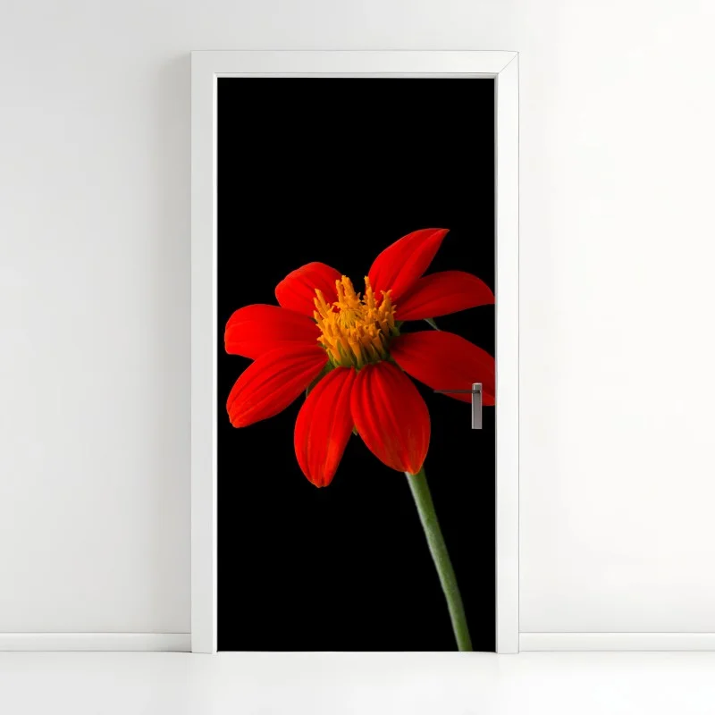 Adesivo per porta girasole messicano su sfondo nero