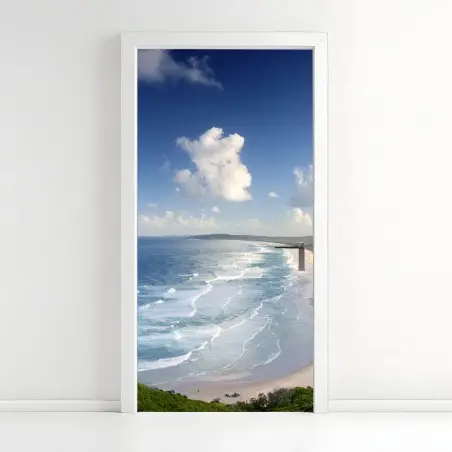 Adesivo per porta panorama costiero di Byron Bay • Wallissimo®