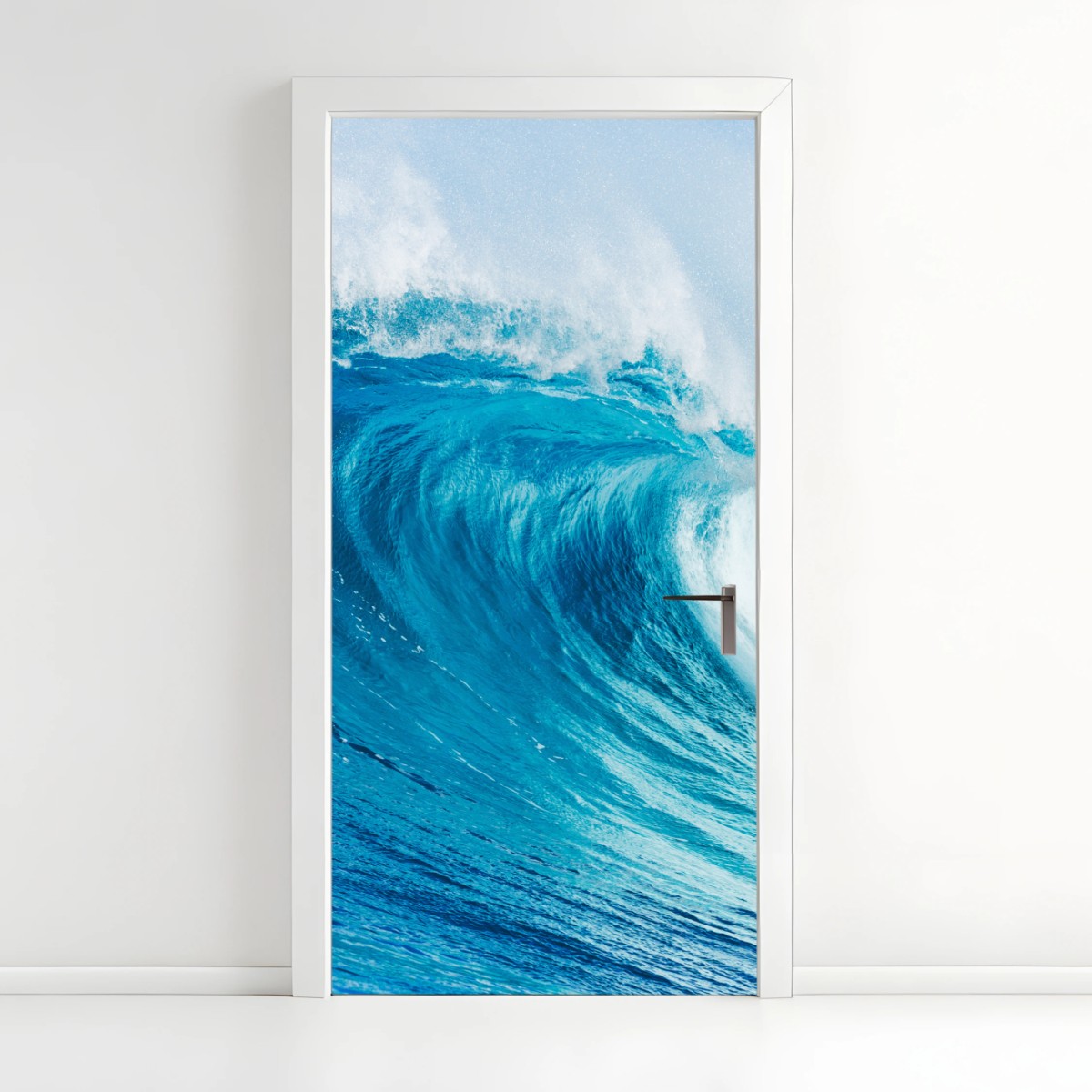 Adesivo per porta maestosa onda turchese dell'oceano • Wallissimo®
