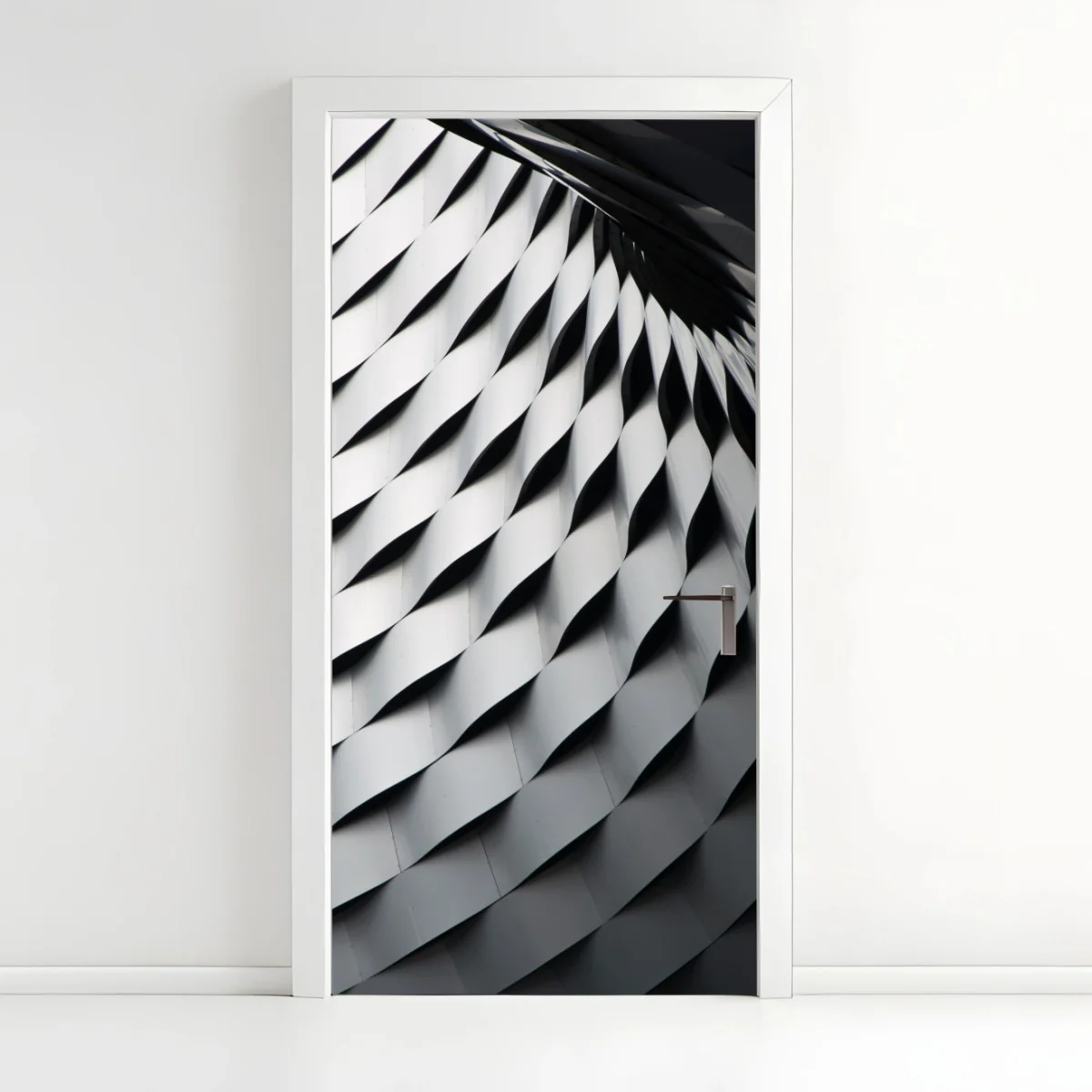 Adesivo per porta metallo intrecciato motivo geometrico • Wallissimo® Adesivo per porta metallo intrecciato motivo geometrico • Wallissimo®