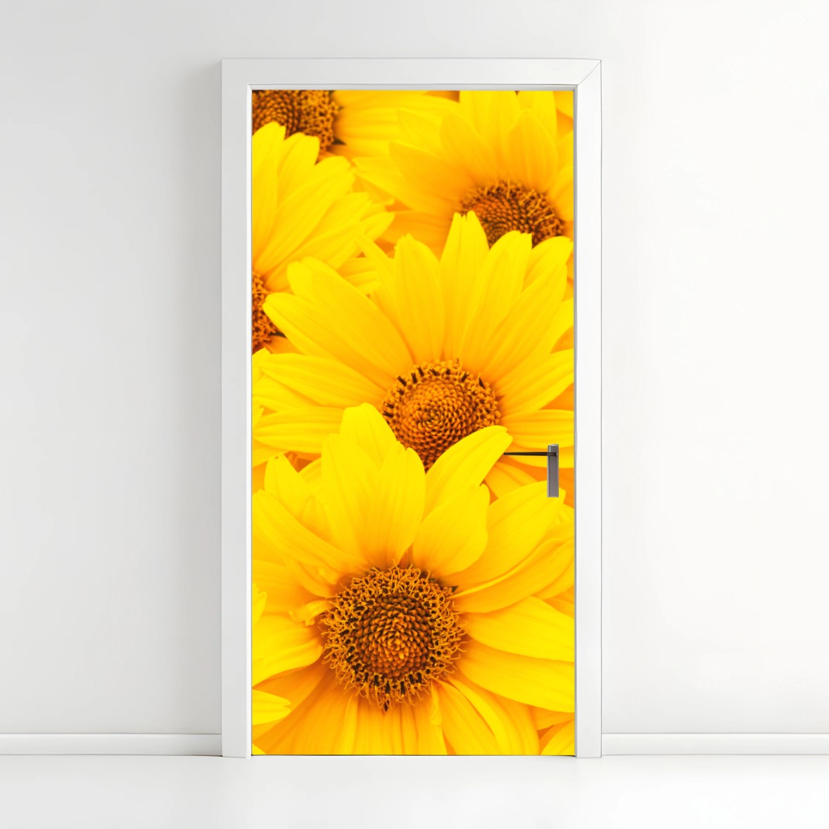 Adesivo per porta esplosione di girasoli luminosi • Wallissimo®