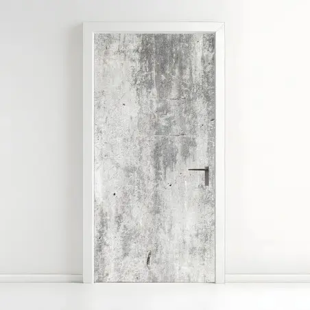 Adesivo per porta texture di muro in cemento invecchiato • Wallissimo®