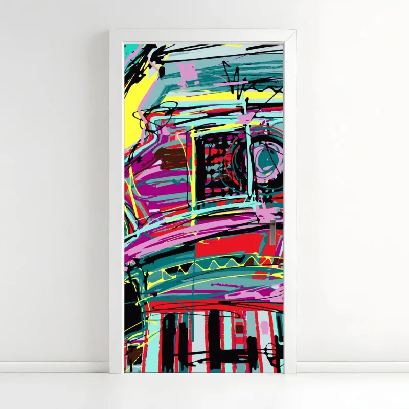 Adesivo per porta sinfonia cromatica urbana