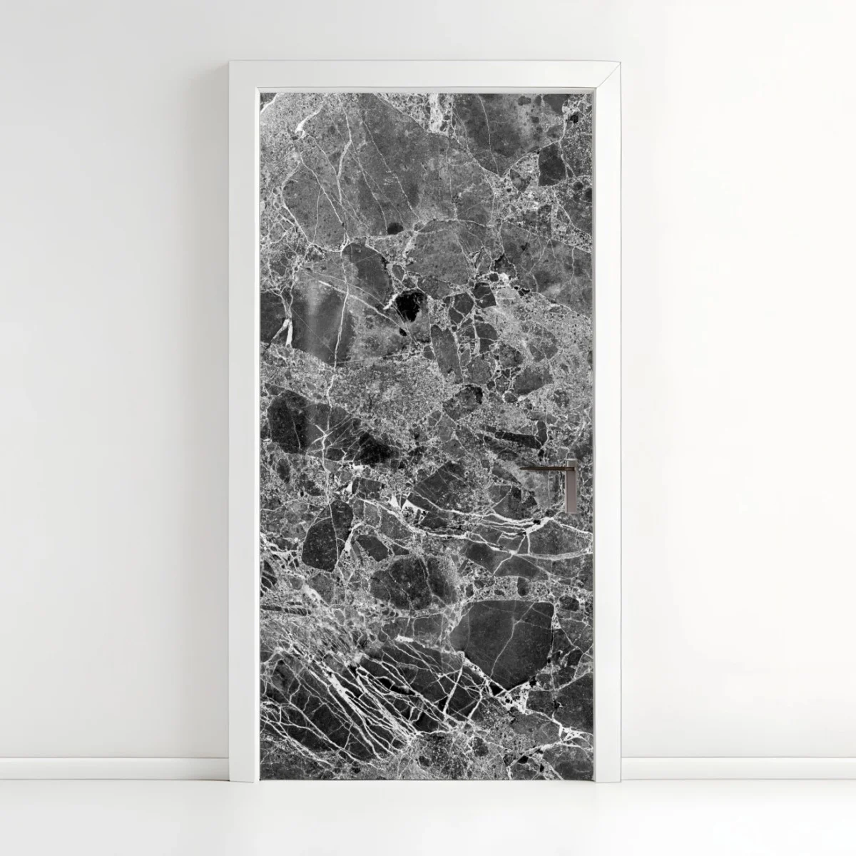 Adesivo per porta marmo nero con venature naturali • Wallissimo® Adesivo per porta marmo nero con venature naturali • Wallissimo®