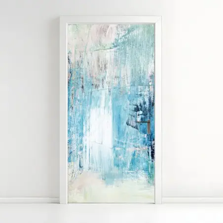 Adesivo per porta riflessi d'acqua astratti • Wallissimo®