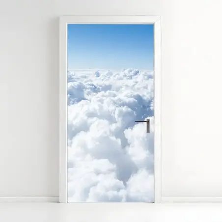 Adesivo per porta mare di nuvole e cielo sereno • Wallissimo®