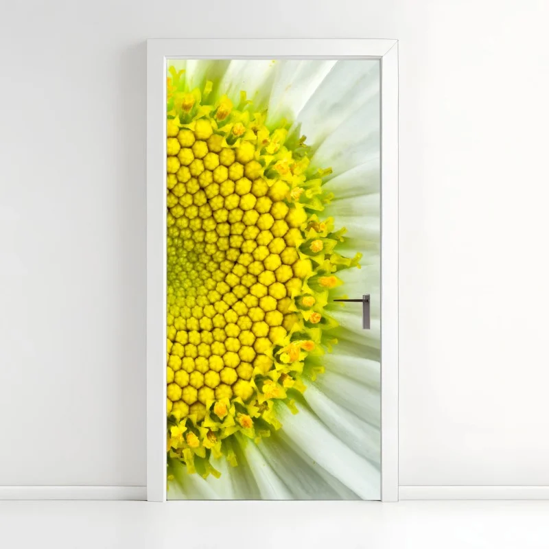 Adesivo per porta spirale geometrica di margherita • Wallissimo®