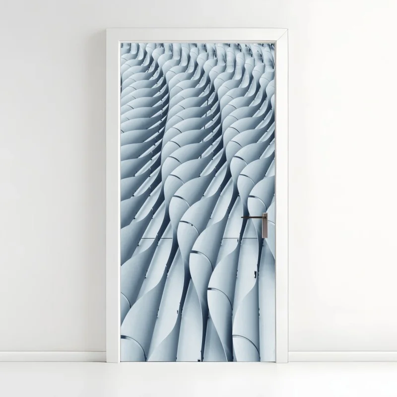 Adesivo per porta motivo architettonico ondulato