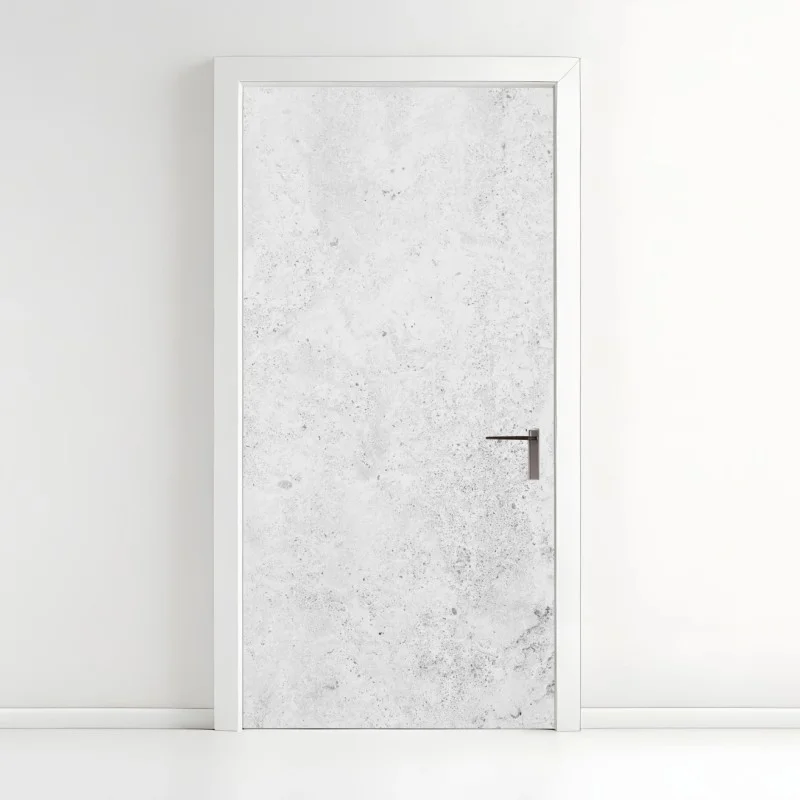 Adesivo per porta effetto cemento grigio minimalista
