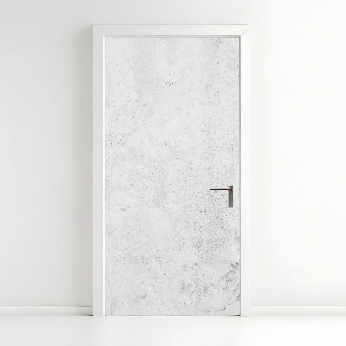Adesivo per porta effetto cemento grigio minimalista • Wallissimo®