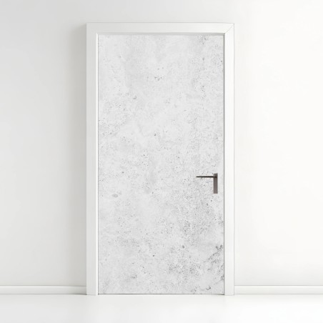 Adesivo per porta effetto cemento grigio minimalista • Wallissimo®
