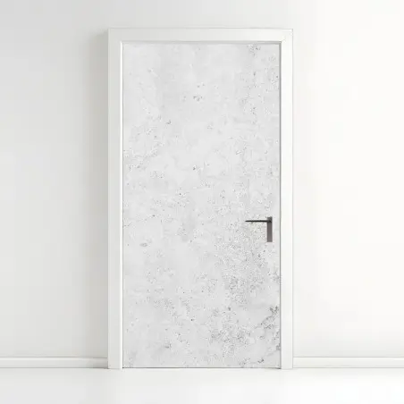 Adesivo per porta effetto cemento grigio minimalista • Wallissimo®