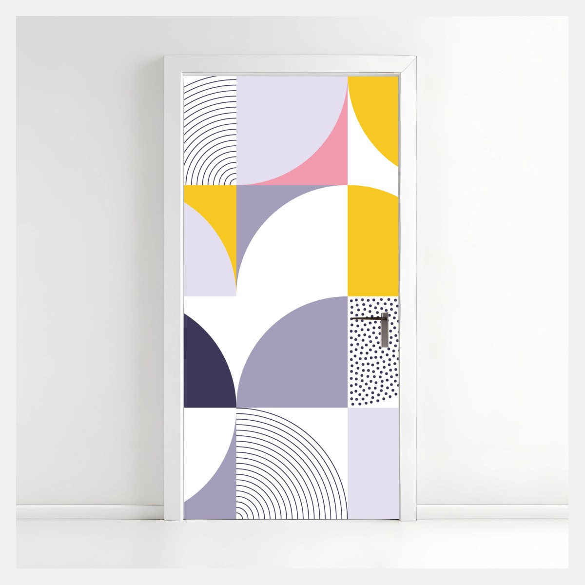 Adesivo per porta motivo geometrico pastello moderno • Wallissimo®