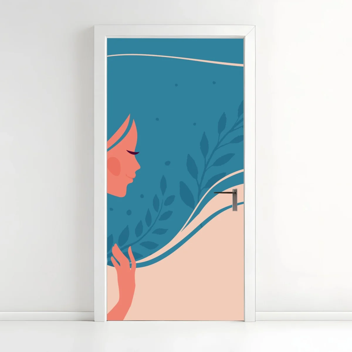 Adesivo per porta ritratto floreale di donna in profilo • Wallissimo® Adesivo per porta ritratto floreale di donna in profilo • Wallissimo®