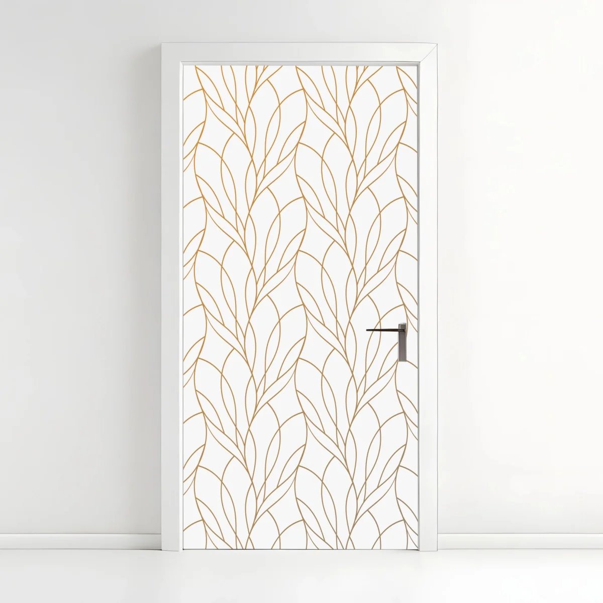 Adesivo per porta elegante motivo di foglie dorate • Wallissimo® Adesivo per porta elegante motivo di foglie dorate • Wallissimo®