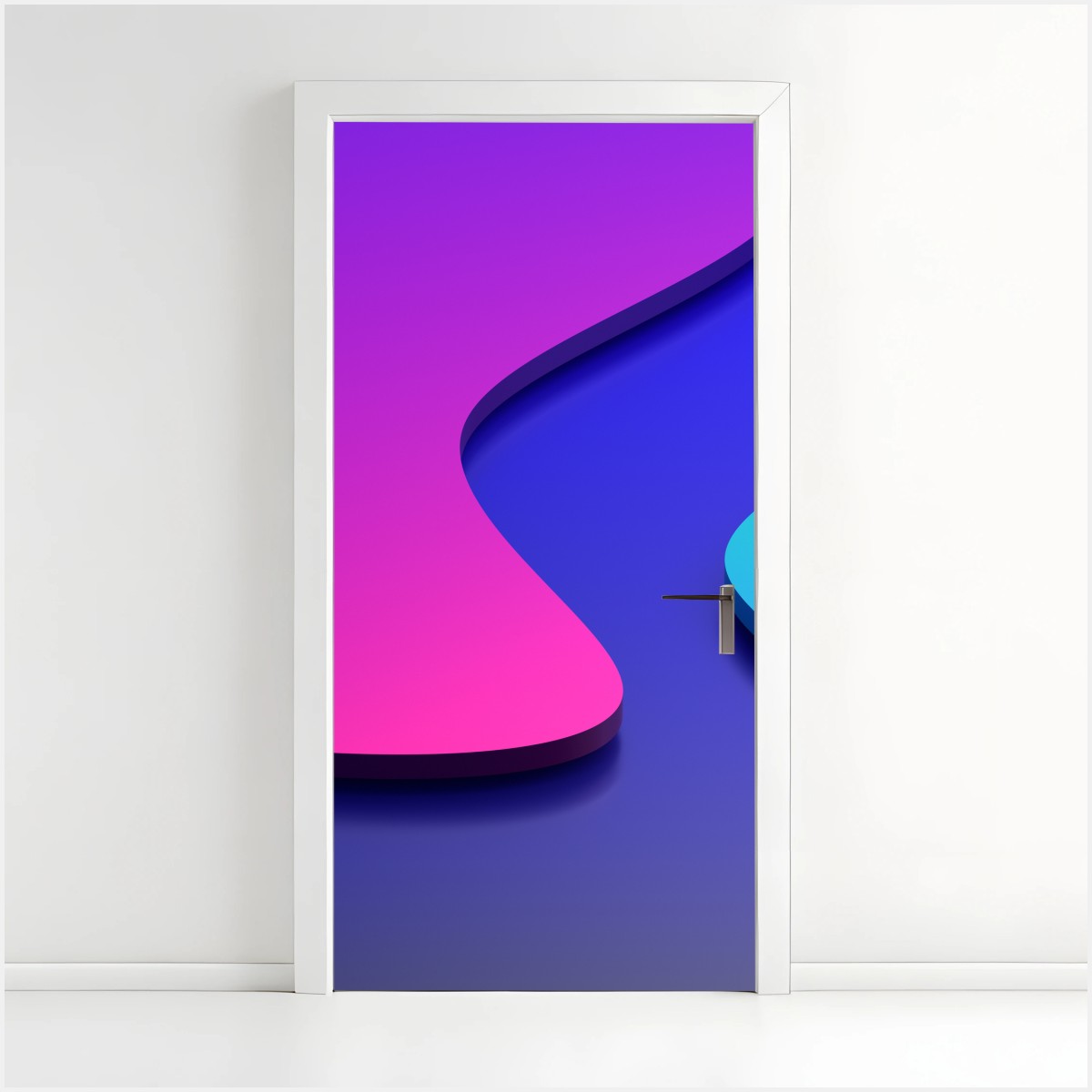 Adesivo per porta onde cromatiche astratte • Wallissimo®