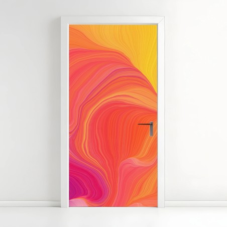 Adesivo per porta danza di colori caldi • Wallissimo®