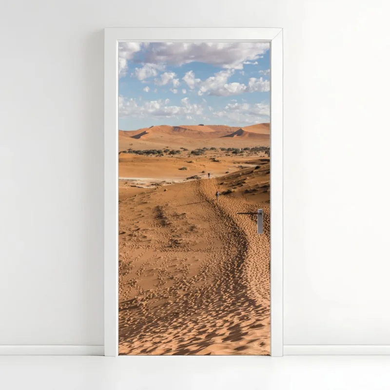 Adesivo per porta dune dorate all'orizzonte