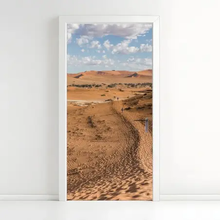 Adesivo per porta dune dorate all'orizzonte • Wallissimo®