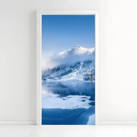 Adesivo per porta panorama invernale sulle Alpi • Wallissimo®