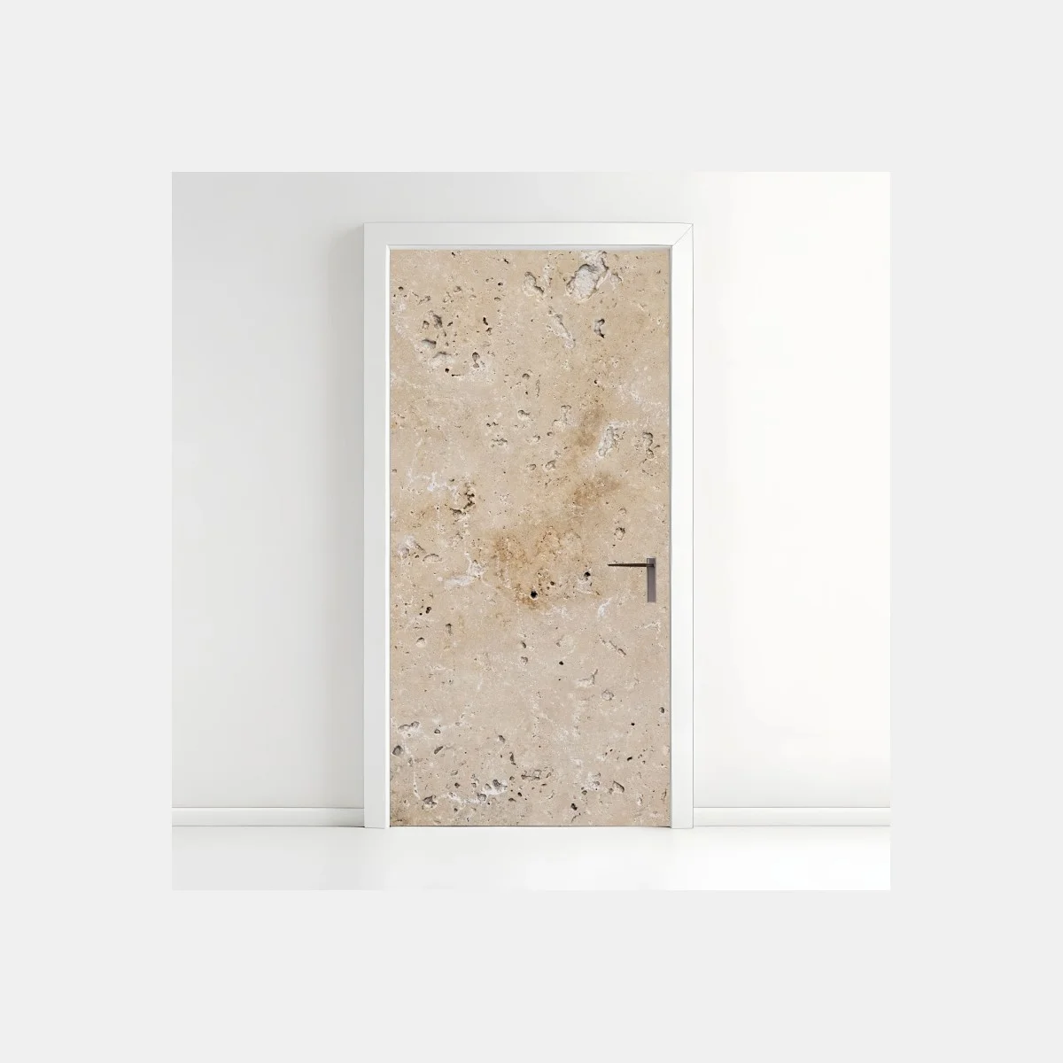 Adesivo per porta texture di travertino beige naturale • Wallissimo® Adesivo per porta texture di travertino beige naturale • Wallissimo®
