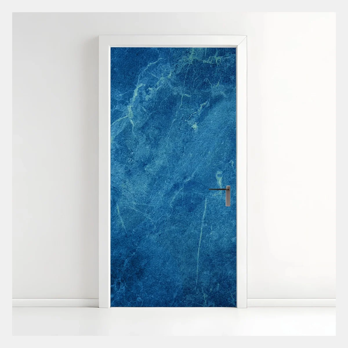 Adesivo per porta marmo blu profondo con venature sottili • Wallissimo® Adesivo per porta marmo blu profondo con venature sottili • Wallissimo®