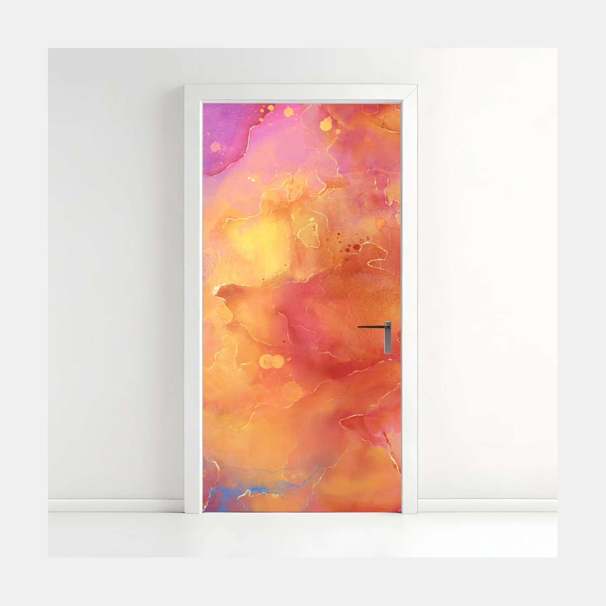 Adesivo per porta esplosione di colori astratti • Wallissimo®