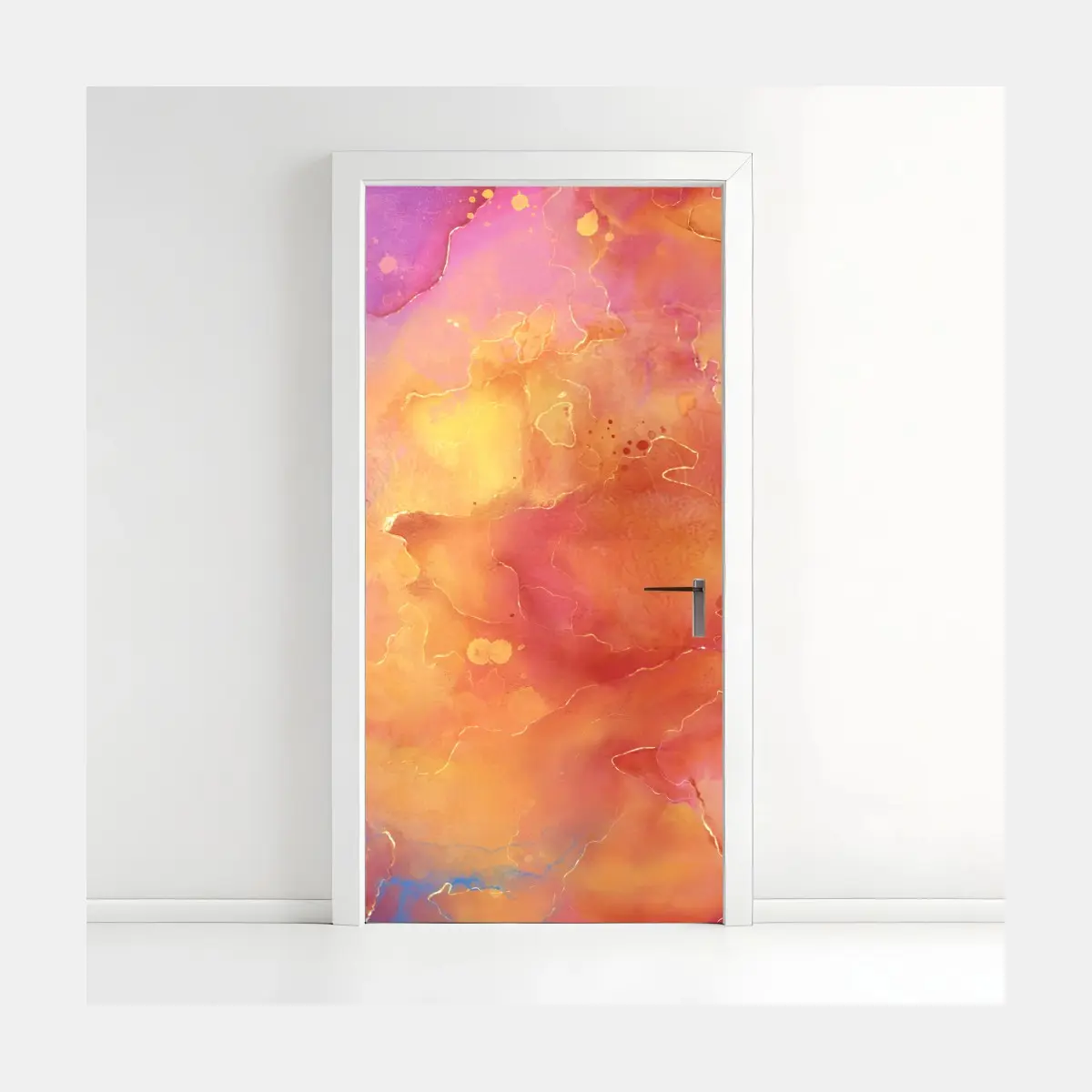 Adesivo per porta esplosione di colori astratti • Wallissimo®