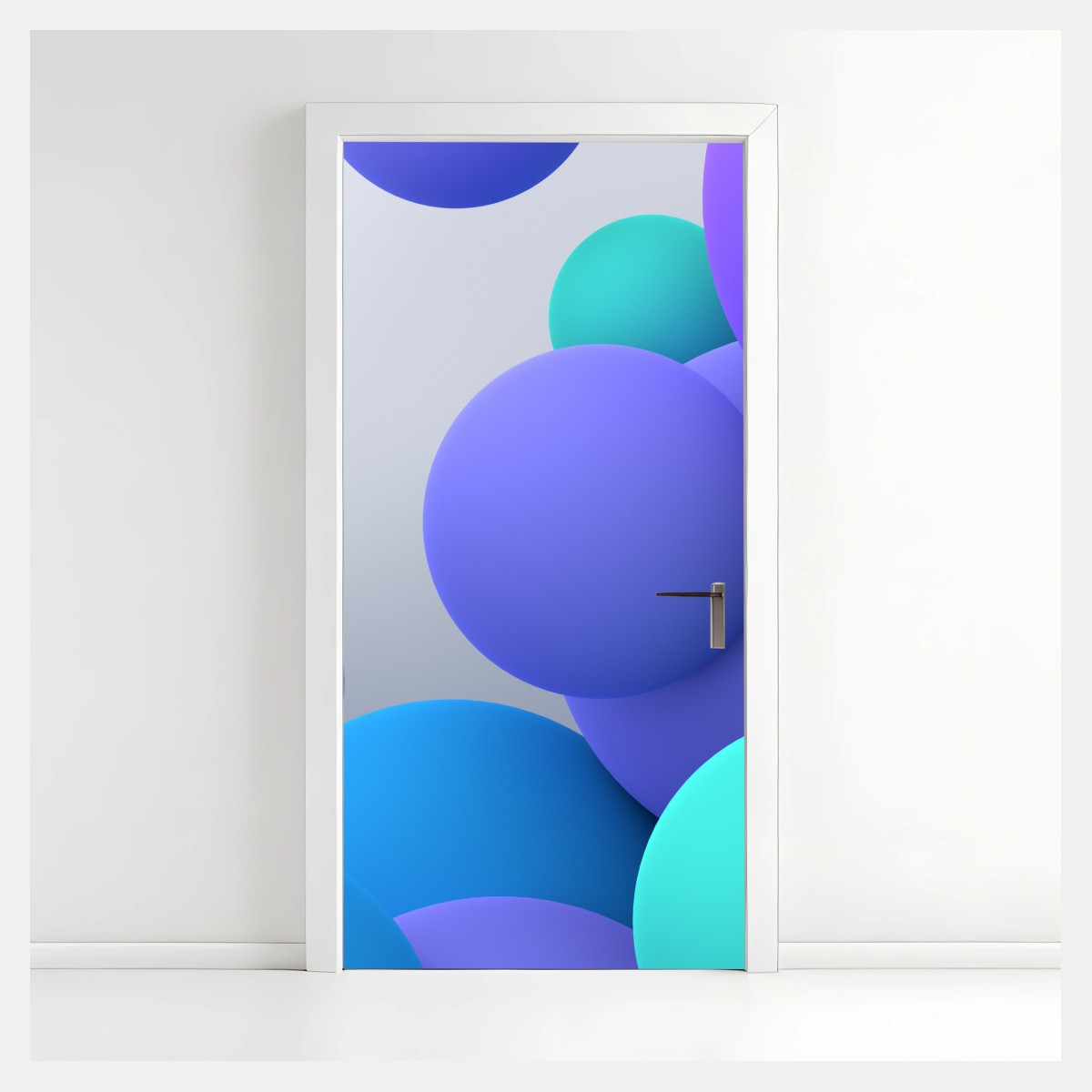 Adesivo per porta composizione di sfere colorate in 3d • Wallissimo®