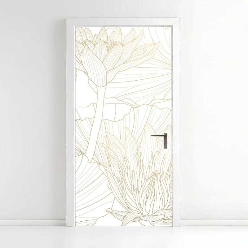 Adesivo per porta ninfee in contorni dorati