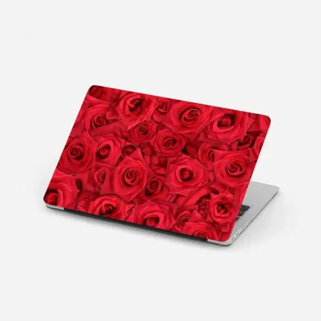 Adesivo per laptop mosaico di rose rosse • Wallissimo®