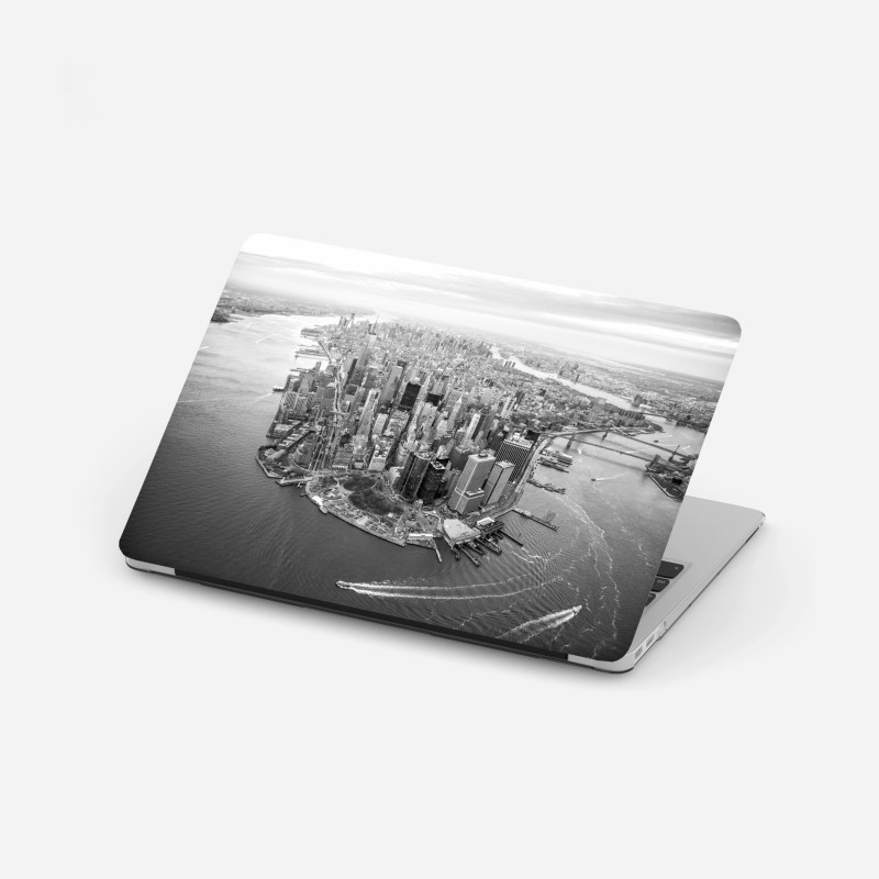 Adesivo per laptop panorama aereo di Manhattan al tramonto