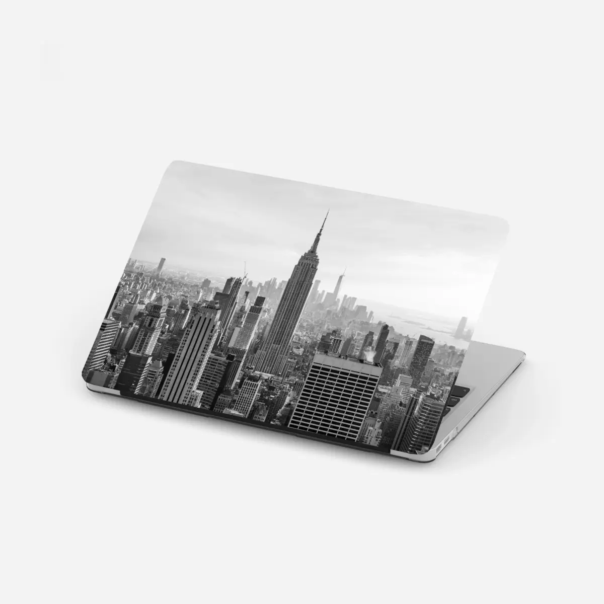 Adesivo per laptop panorama urbano di New York in bianco e nero • Wallissimo®