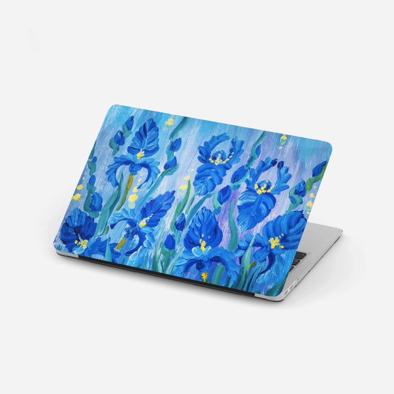 Adesivo per laptop fioritura di iris blu