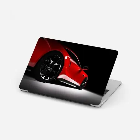 Adesivo per laptop profilo dinamico di una coupé rossa • Wallissimo®