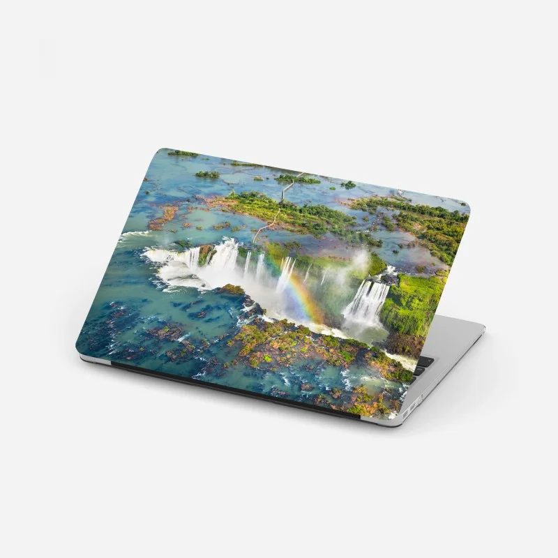 Adesivo per laptop cascate maestose con arcobaleno