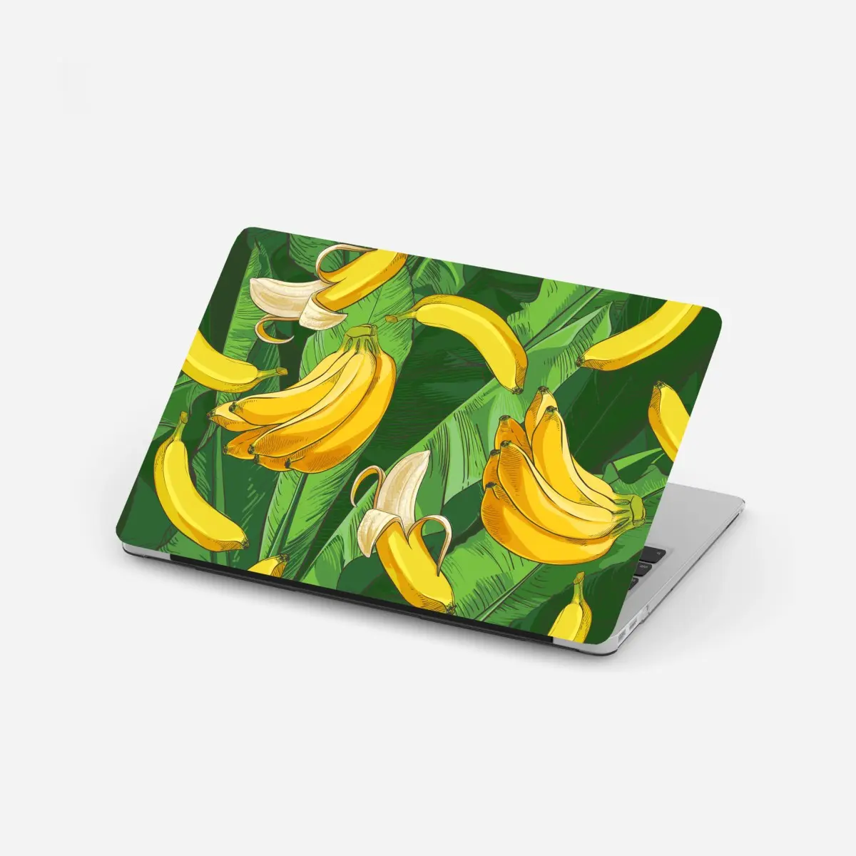 Adesivo per laptop motivo tropicale con banane e foglie • Wallissimo®