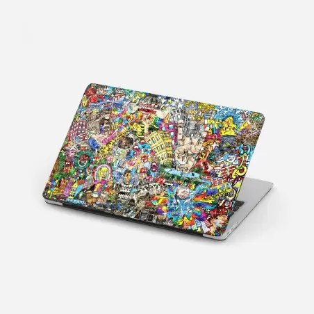 Adesivo per laptop esplosione urbana di colore e musica • Wallissimo®