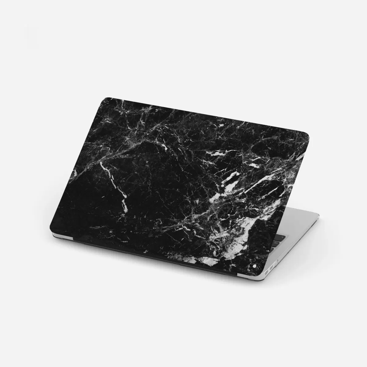 Adesivo per laptop elegante marmo nero dalle venature bianche • Wallissimo®