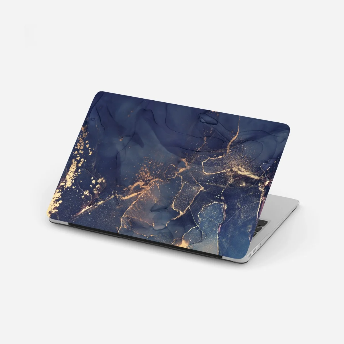 Adesivo per laptop astratto blu notte con venature dorate • Wallissimo® Adesivo per laptop astratto blu notte con venature dorate • Wallissimo®