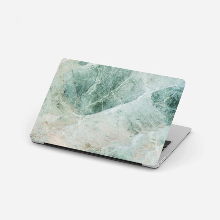 Adesivo per laptop marmo verde astratto con venature sottili • Wallissimo®
