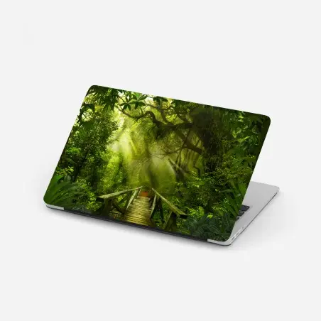 Adesivo per laptop passerella nella foresta incantata • Wallissimo®